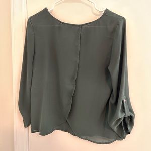 Forever 21 sheer open back green top